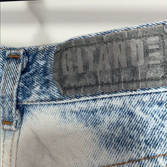 Gitano Blue Distressed Jean Shorts with Frayed Hem - Picture 7 of 7